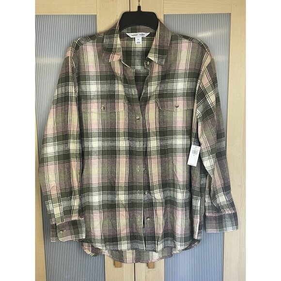 Old Navy Tops - Women's Old Navy Plaid Shirt Sz M The Boyfriend Button-Up Casual Travel Travel